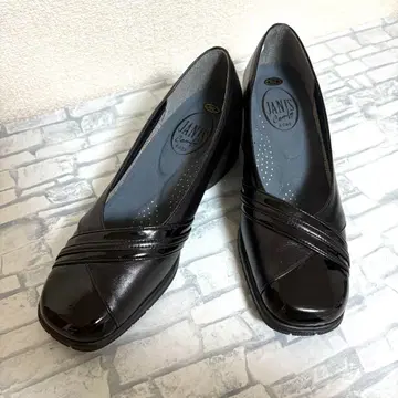 쟈니스콘피 블랙 펌프스 23.5cm 가죽 x 에나멜 블랙 경량