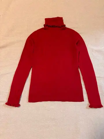 kate spade 프릴 장식 터틀넥 스웨터 S 레드