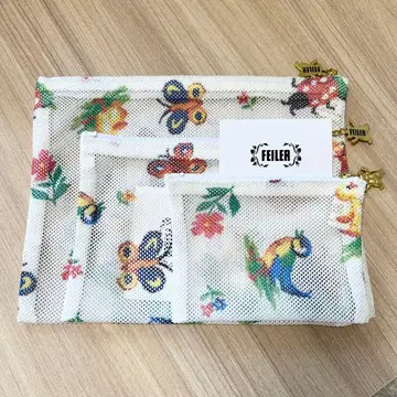 페이러 메쉬 파우치 3종 세트 하이디 패턴 화이트 미사용 새상품