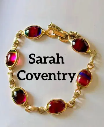 Sarah Coventry 아이리스 유리 빈티지 팔찌 F70