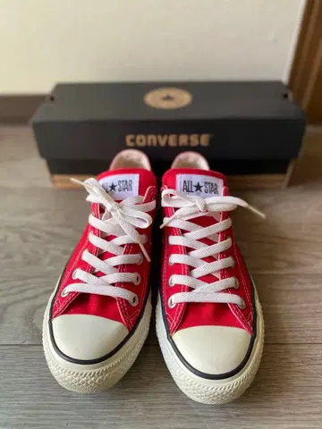 컨버스 ALL STAR 레드 24cm M9696 로우컷 박스 있음