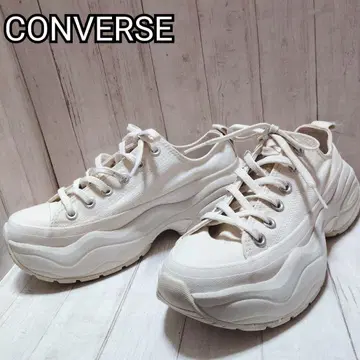 CONVERSE 통굽 화이트 스니커즈 24cm