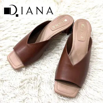컨디션 최상 DIANA 다이애나 V컷 로우힐 뮬 브라운 L 일본제