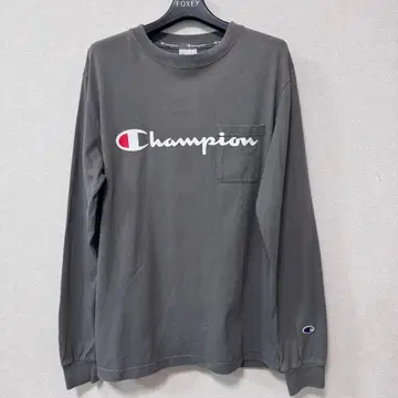 Champion 챔피온 BIG 로고 긴팔 T셔츠 그레이 M