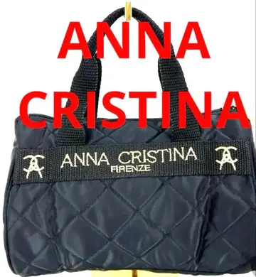 ANNA CRISTINA 이너도 멋진 프린트 블랙 퀼팅 백