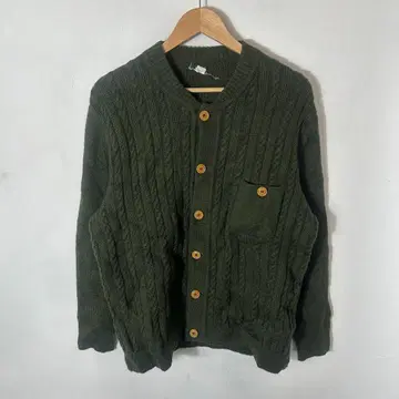 70-80년대 빈티지 니트 가디건 우드 버튼