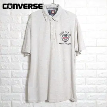 컨버스 피케 셔츠 와펜 자수 아메카지 멜란지 그레이 2XL