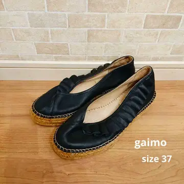 gaimo 가이모 블랙 가죽 플랫슈즈 블랙 37
