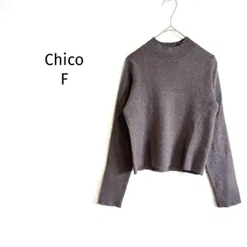 치코/니트탑/하이넥 리브 디자인 숏 기장 심플 돌려입기 다용도