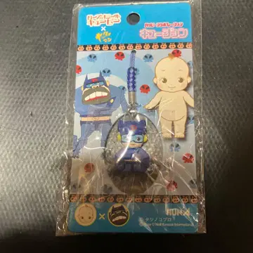 얏타맨과 큐피 콜라보 스트랩 파랑 약 5cm