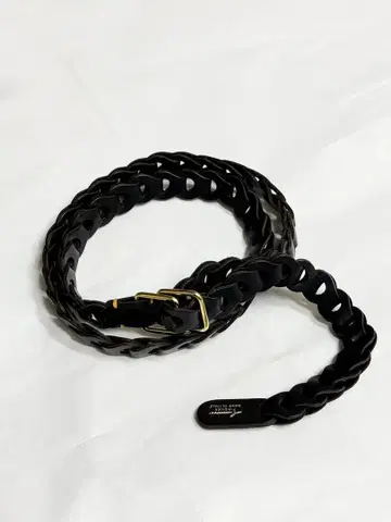 ilmicio 벨트 BOHO 메쉬 뜨개질 더블 링 블랙