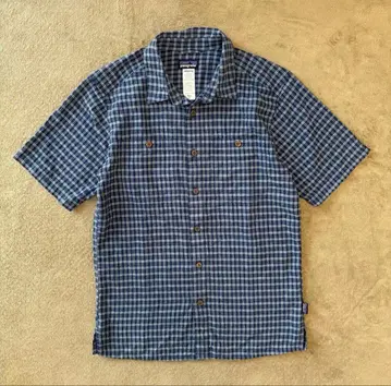 [ 희소 ] patagonia 체크 무늬 반팔 헴프 x 코튼 셔츠