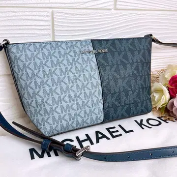 미사용 MICHAEL KORS 마이클코어스 숄더백 MK 패턴 파랑