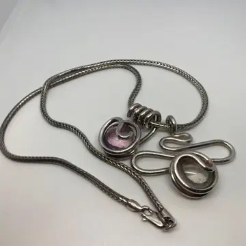 NOBU99.9 류큐 유리와 실버 목걸이