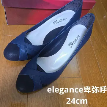 [ 미사용품 ] elegance 히미코 네이비 크로스 스트랩 펌프스