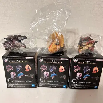 제일복권 몬스터 헌터 와일즈 C상 몬스터 헤드 마그넷 3종 세트