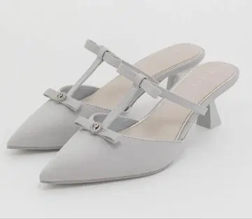 RANDA 비쥬 리본 T 스트랩 뮬 펌프스