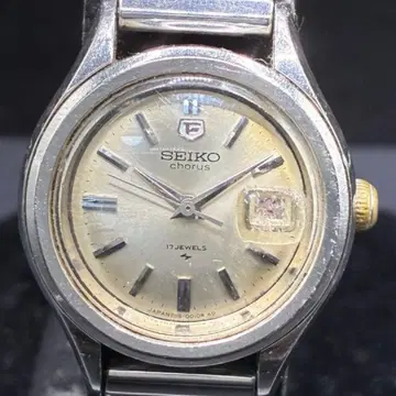 세이코 SEIKO Chorus 17석 데이트 실버 여성용 손목시계