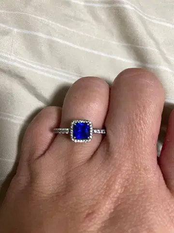 Pandora 반지 56호 블루스톤 x 클리어스톤 새상품급 (박스 없음)