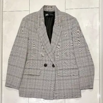 ZARA 오버 사이즈 글렌체크 블레이저 더블 브레스트 자켓