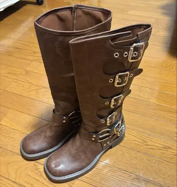 브라운 롱 부츠 새상품 미사용