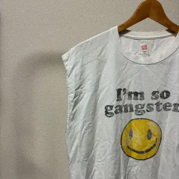 Hanes 스마일리 I'm so gangster 슬리브리스 티셔츠