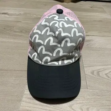 EVISU 메쉬 캡 갈매기 올 패턴 핑크 에비수 에비수