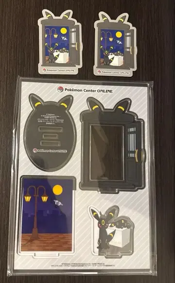 포켓몬 센터 한정판 블래키 A상 아크릴 스탠드 B상 스티커