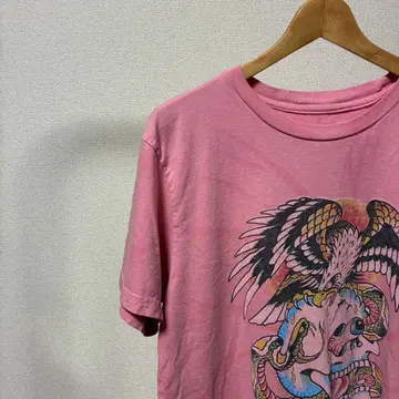 Ed Hardy 에드하디 핑크 T셔츠 Y2K M사이즈