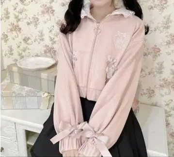 로지타 ROJITA 핑크 후드티 숏 기장