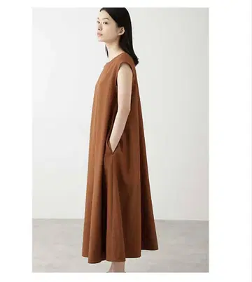 HUMAN WOMAN 린넨 혼방 롱 원피스 마론 브라운 새상품급