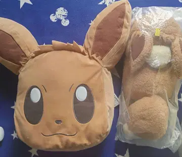 이브이 축 늘어지는 봉제 인형 제일복권 페이스 쿠션