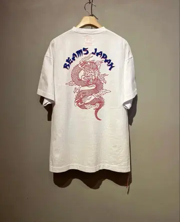 BEAMS JAPAN 용 프린트 T셔츠 WHITE