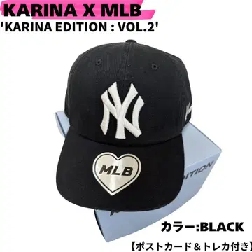 카리나 X MLB 시그니처 언스트럭처 볼캡 블랙