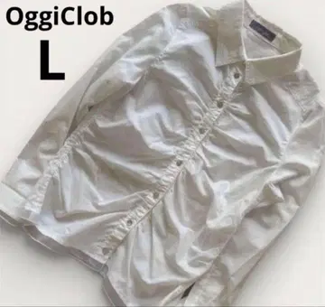 OggiClob 블라우스 셔링 튤 화이트 L 이너 새상품급