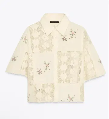 ZARA 크로셰 자수 셔츠