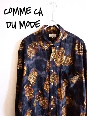 D222140 COMME CA DU MODE 90s 올 패턴 레이온 셔츠