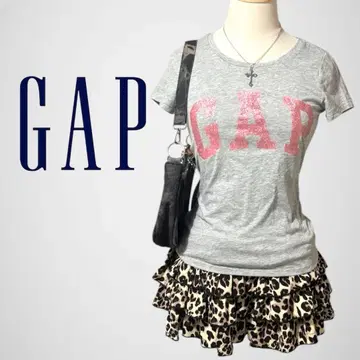 GAP 갭 티셔츠 피티 반팔 그레이 핑크 반짝이 Y2K 헤이세이