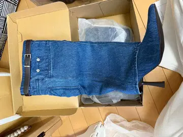 YELLO 데님 하이힐 부츠 S 사이즈