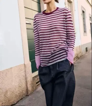 택 포함 새상품 zara 스트라이프 패턴 t셔츠