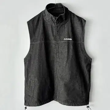 Subciety 블랙 데님 스탠드 카라 베스트 L 서브사이어티 새상품
