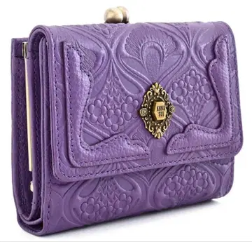 [미사용 새상품] ANNA SUI 노바 금장 접이식 지갑 퍼플