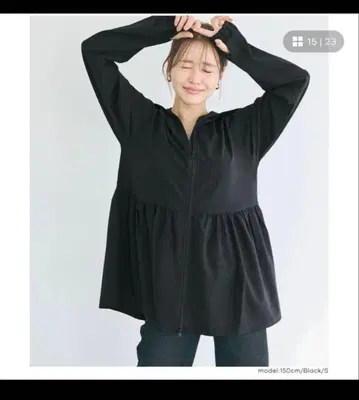 coca UV컷 티어드 후드티 블랙 M