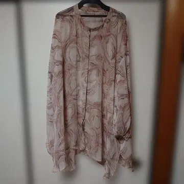 DouDou 마블 무늬 쉬폰 가디건