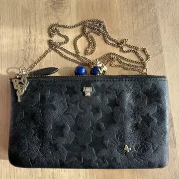 ANNA SUI 별 패턴 장지갑 블랙