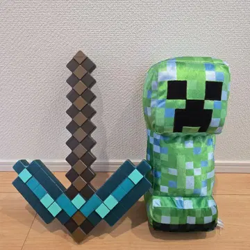 Minecraft 크리퍼 봉제 인형과 곡괭이 세트