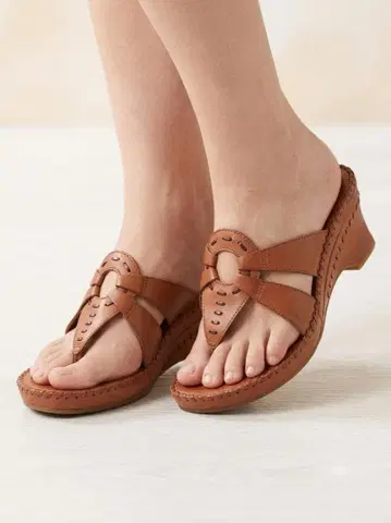 새상품급 Hush puppies 샌들 여성용 브라운 허시파피