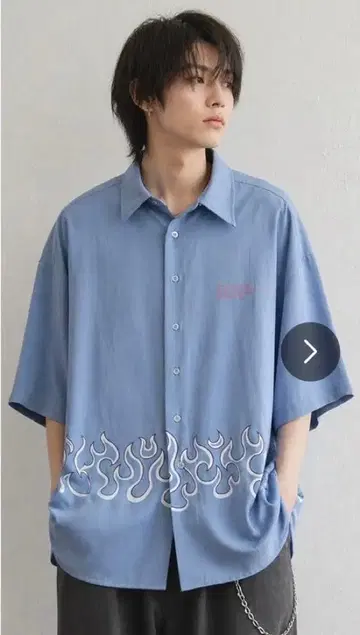 danke schon 프레임 패턴 오버 사이즈 셔츠