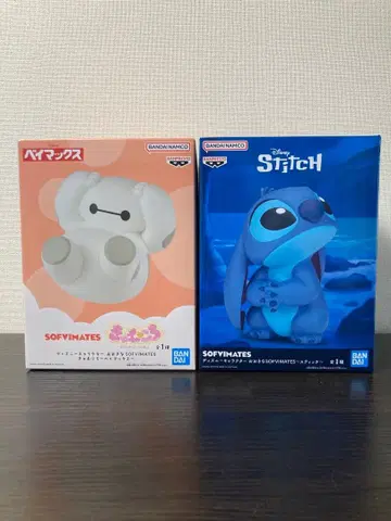 디즈니 베이맥스 스티치 피규어 소프트 비닐 2체 세트