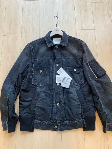 [sacai] 재구축 도킹 데님 자켓 블랙 사이즈 1